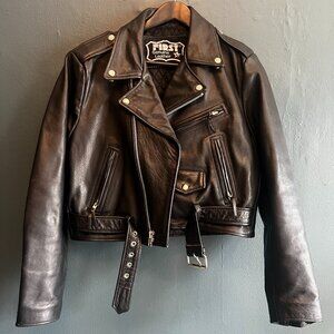 Vintage FIRST Genuine Leather moto biker jacket
